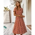 thumbnail image 3 of AURA Women Summer Maxi Dress V Neck A Line Polka Dot Lace Casual Vacation Dress, 3 of 6