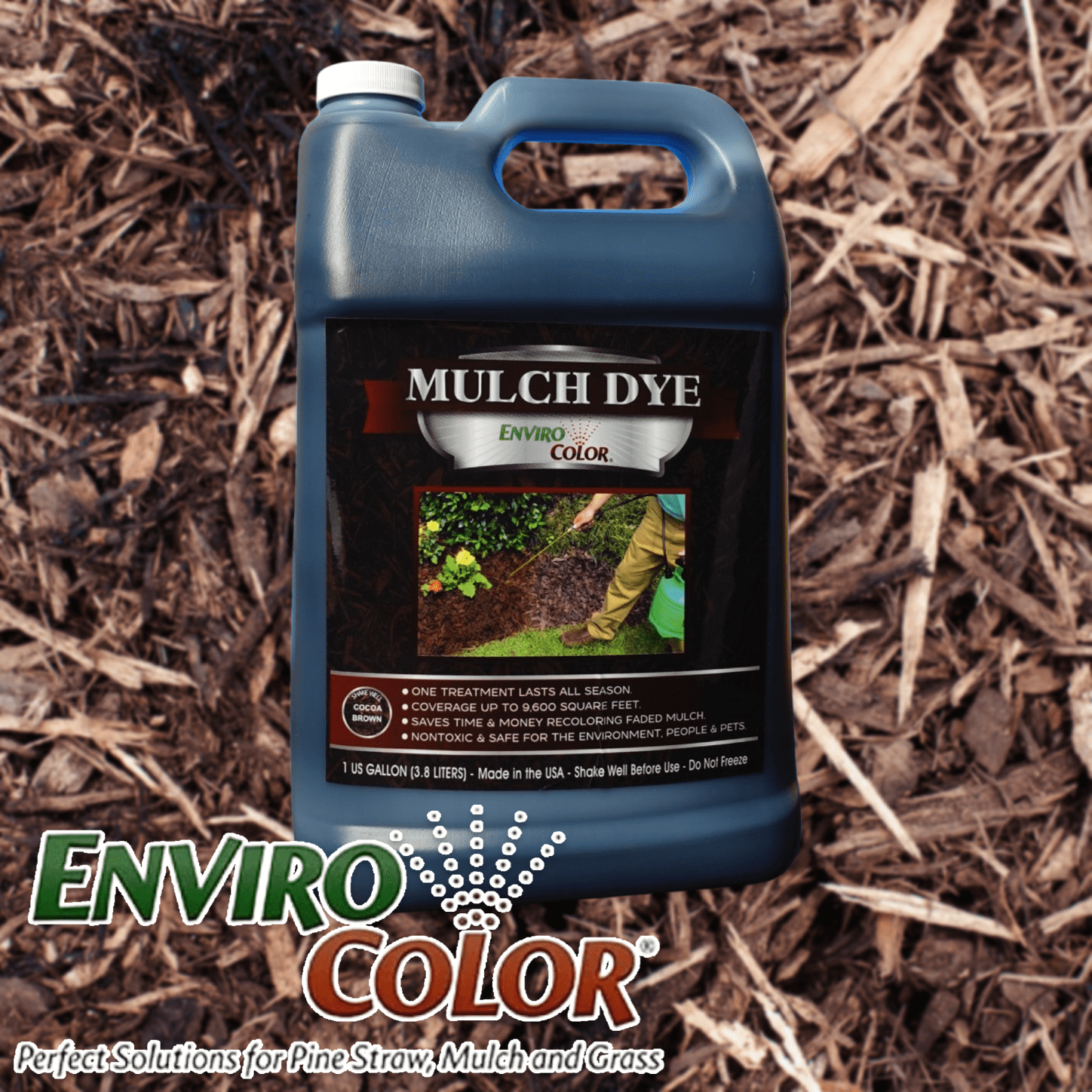 EnviroColor Brown Mulch Dye Concentrate, 1 Gallon (128 fl oz) Covers ...