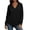 Black, variant on Feancey Women's Waffle Knit Hoodie V Neck Drawstring Hooded Pullover Tops Fall Lightweight Long Sleeve Tunic Hoodie Sweatshirts 2026 Fashion Clothes Black L
