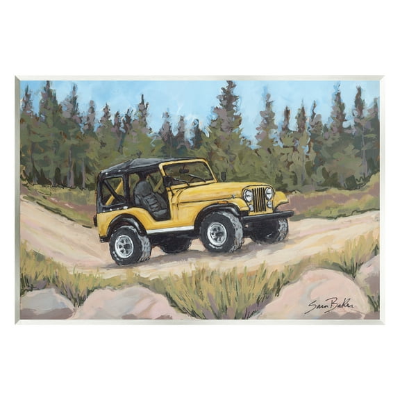 Stupell Off Road Adventure Yellow Truck Transportation Painting Wall Plaque Unframed Art Print Wall Art