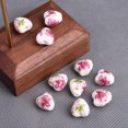 thumbnail image 3 of 10 cuentas sueltas de porcelana y cerámica con forma de corazón de 12 mm con diseño de flores para hacer joyas y pulseras, 3 of 5