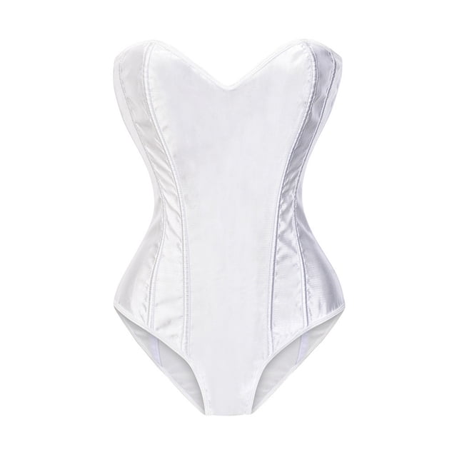 Corsé vintage con tirantes y estampado de vendaje para mujer, top de poliéster moldeador