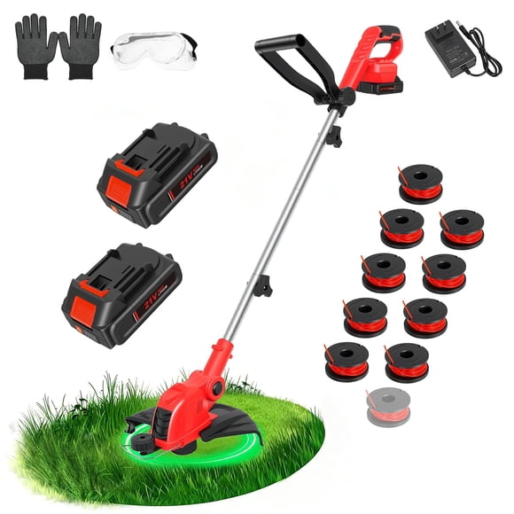 Desbrozadora inalámbrica de 21 V con 2 baterías de 2.5 Ah y corte de 30 cm
