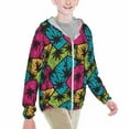 thumbnail image 2 of Xecao Hawaii Palms Print Fishing Shirts for teenager Long Sleeve UV Sun Protection Hoodie with Zipper Outdoor Hiking Shirts-Medium, 2 of 7