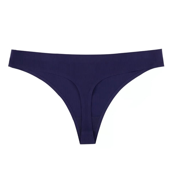 Gibobby Calzoncillos hipster Mujeres Tanga G String Algodón Tangas Bragas Sexy Cintura en V Calzoncillos femeninos Pantys Lencería (Azul marino, XL)