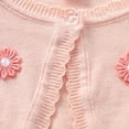 thumbnail image 4 of HAOTAGS Girls Knitted Cardigan (1-13) Jacket with Floral Accent Casual One-Button Open Front Cover Up Top for Fall Hot Pink Size 9-10Years, 4 of 8