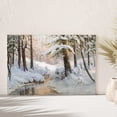 thumbnail image 2 of IDEA4WALL Adhesive Canvas Wall Art Frozen Tree Trunks & River in Winter Landscape Art Rustic Nature Wilderness Forest Scenery Print Relax/Calm for Living Room, Bedroom, Office - 24"x36", 2 of 5