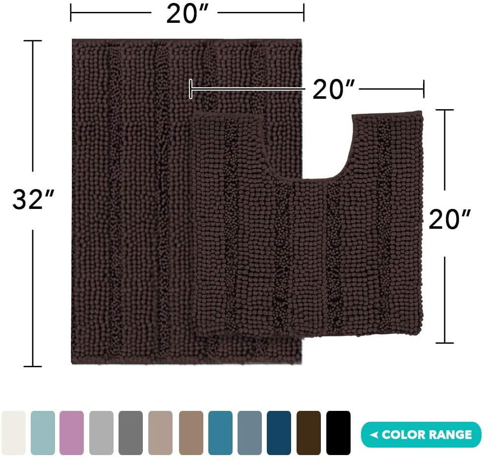 ZGAD  Sage Green Bathroom Rugs Runner Extra Long Large Bath Mat Plush Shaggy Chenille Bathroom Rug 47 x 17 Non-Slip Bath Rug Runner Extra Soft & Absorbent Thick Floor Mats, Machine Washable, Sage