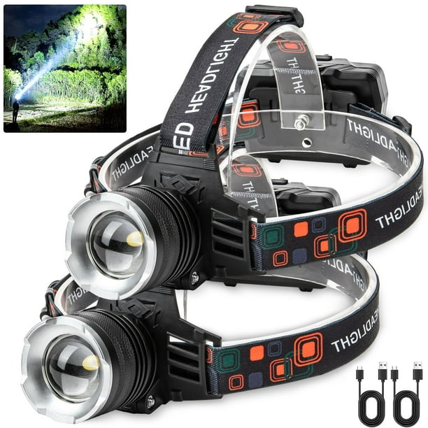 Linterna frontal NJ FOREVER LED recargable, 900000 lúmenes, resistente al agua