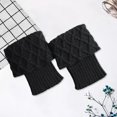 thumbnail image 4 of Crochet Boot Cuffs Crochet Soft Medias Tobillo Invierno Cable Knit Calentadores de piernas Mujeres Calentadores de piernas para regalos Calentadores - Negro Salvador Dali protector de pierna corto, 4 of 8