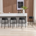 thumbnail image 3 of ZAFLY 30”Counter Height Bar Stools, Modern Velvet Bar Stools, Dinning Chair with Steel Legs for Kitchen Island - Black, Set of 2, 3 of 6