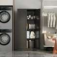 thumbnail image 3 of Polup 60'' Tall Modern Pantry Kitchens Cabinet with Doors Adjustable Shelves Black, 3 of 9