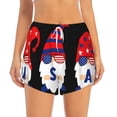 thumbnail image 2 of Rateoe 4th of July Gnomes Printed 2 in 1 Women's Workout Shorts for Athletic Gym Running Shorts with Phone Pockets-X-Large, 2 of 7