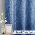 thumbnail image 4 of Cortinas JIUZHEN Damask Ombre con aislamiento térmico, color azul marino, 107 x 213 cm, 4 of 7