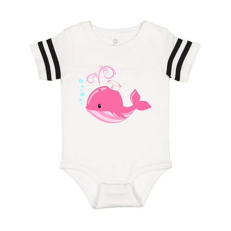 

Inktastic Cute Pink Whale in Nautical Hat Gift Baby Boy or Baby Girl Bodysuit
