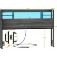 thumbnail image 6 of iSunirm Headboard for Full Size Bed with Bookcase Storage, Headboards with LED Light and Power Outlets, Sturdy Wood Full Size Head Board, for Full Size Bed, 55.1'' Width, Black Oak, 6 of 8