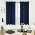 thumbnail image 4 of Deconovo Silver Printed Blackout Curtains - 2 Panels, Wave Dots Pattern, Grommet Top, 52"x108", Thermal Insulated Drapes for Bedroom & Living Room, Navy Blue, 4 of 8