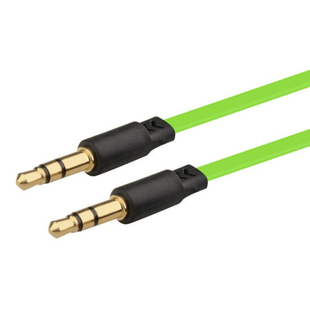 Insten 3.5mm Aux Auxiliary Audio Stereo Extension M/M Cable 3' Green Male/Male For iPhone iPod Smartphone iPad Macbook Tablet Laptop PC Computer Car Home Speaker MP3 MP4 Player Handheld Game