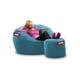 thumbnail image 1 of Puff Baggy 2 en 1 Cama Matrimonial Taburete Turquesa 140 x 180 cm, 1 of 4