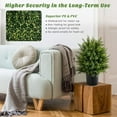 thumbnail image 6 of 21.5” Artificial Cedar Topiary Trees Set of 2, Faux Boxwood Plants w/Cement Pot & Wood Trunk, Decorative Fake Greenery Artificial Plants Outdoor for Home, Office, Garden, Porch, Front Door, 6 of 18