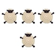 thumbnail image 1 of Posavasos con forma de oveja, posavasos de poliéster tejidos a mano, posavasos de dibujos animados de moda, posavasos para bebidas para regalo, hotel, Beige, 1 of 8