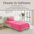 thumbnail image 3 of Brushed Microfiber Sheet Set-3 Piece Bed Linens-Fitted & Flat Sheets, Plus Pillowcase-Wrinkle, Stain & Fade Resistant by Lavish Home (Twin XL, Pink), 3 of 9