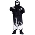 thumbnail image 5 of GYRATEDREAM Grim Reaper Costume Kids Boys Red Skull Reaper Cosplay Halloween Costume Scary Skeleton Outfit with Scythe Accessories for 4-6Y Black, 5 of 9