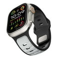 thumbnail image 3 of Sport Bands Compatible with Apple Watch Bands  38/40/41/42mm(Series 10), Soft Silicone Waterproof Adjustable Strap for Apple Watch Series 10 9 8 7 6 5 4 3 2 1 SE,Lightgrayblack, 3 of 8