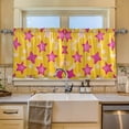 thumbnail image 2 of Yayeee Kitchen Curtains Tier Set of 2 Light Filtering 57"x24" Over Sink Window Panels, Large Pink Stars, 2 of 7
