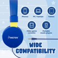 thumbnail image 3 of Kids Headphones with Microphone, Wired Headset 3.5mm Adjustable Foldable with Volume Limiter for Children Ages 2-14, Blue, 3 of 10