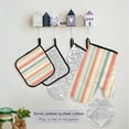 thumbnail image 5 of 5 Pcs Kitchen Set Heat Resistant Oven Mitts and Non-Slip Pot Holders with Adjustable Cooking Apron Soft Color Striped, 5 of 6