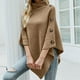 thumbnail image 3 of Gibobby Sueteres Para Mujeres Calientitos Capa de suéter de cuello de color sólido para mujer Abrigo de chal de suéter(Beige,Talla única), 3 of 4