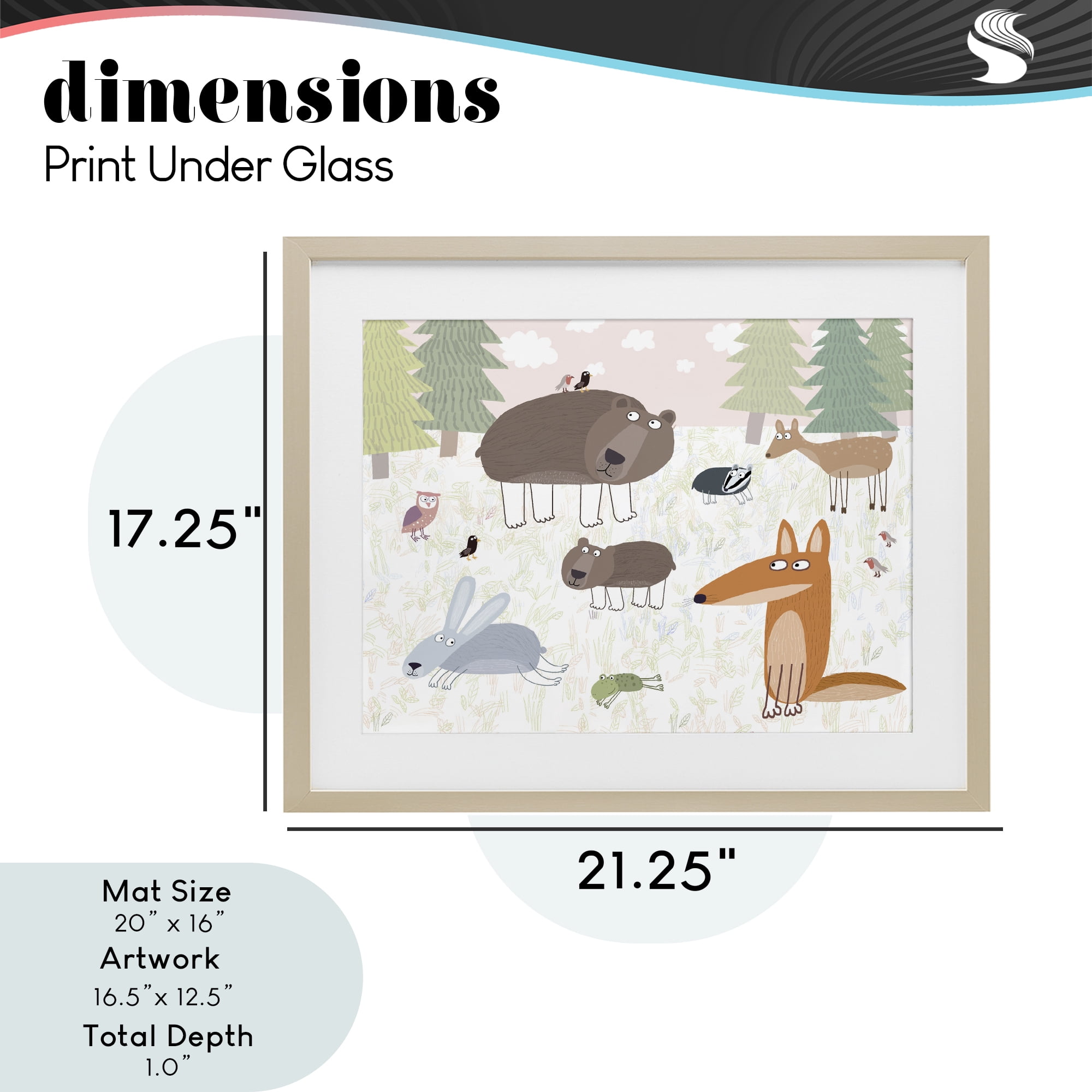 Stupell Industries Forest Animals Out and About Birch Framed Print Under Glass, design by Carla Daly