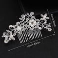 thumbnail image 2 of Women Girls Hair Accessories Flower Leaf Hair Ornaments Wedding Hair Clips Bridesmaid Hairpins Crystal Pearls Bridal Hair Comb STYLE 4, 2 of 8