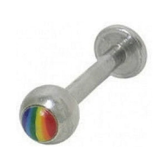 Labret Monroe Lip Jewelry with Rainbow Logo Ball End