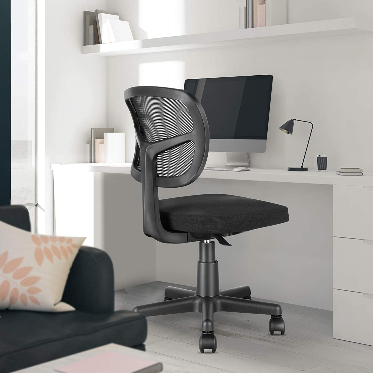 molents task chair armless office chair mesh computer chair for home office  desk mid back swivel desk chair ergonomic small chair  walmart