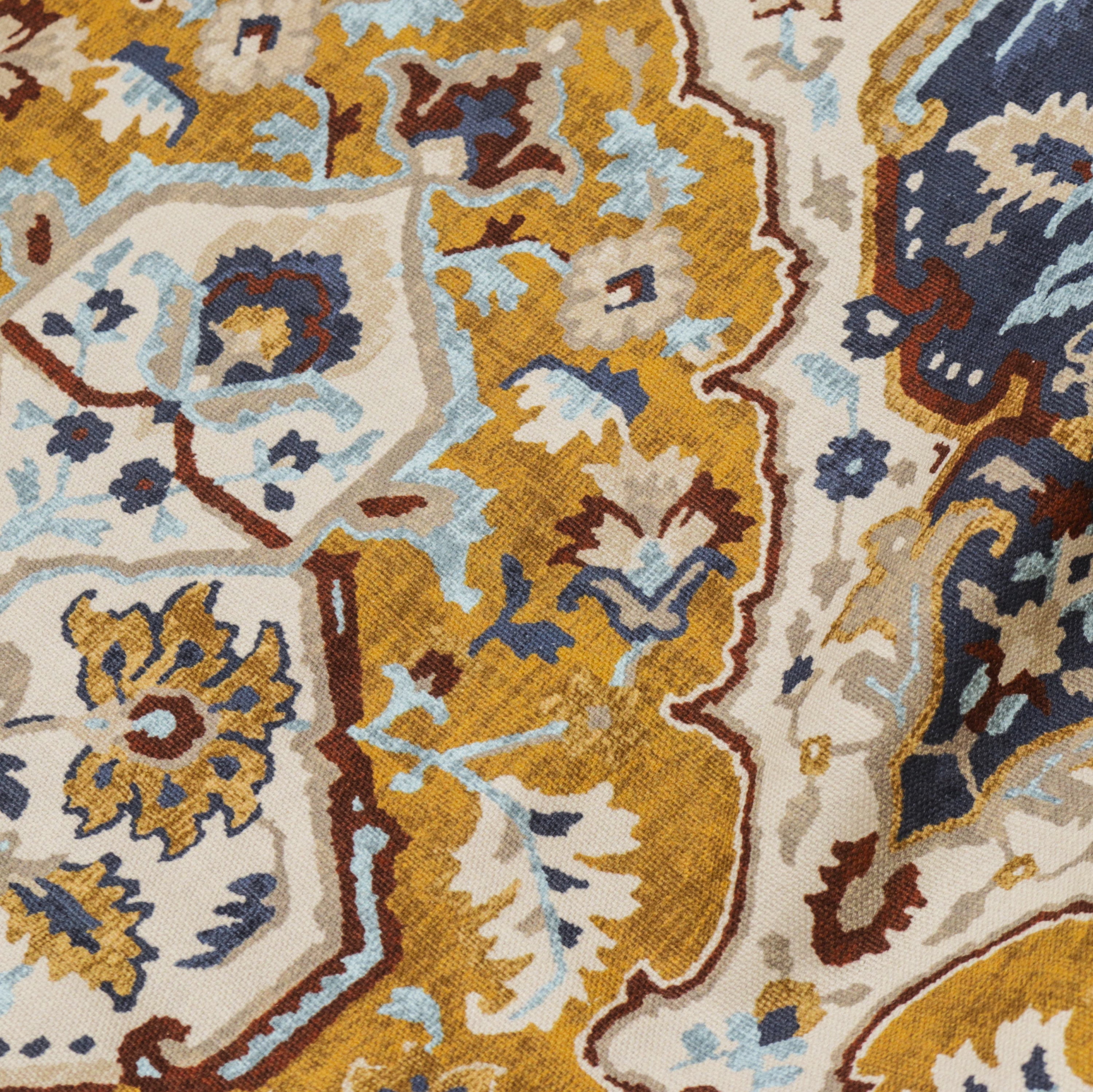 Fabric Mart Direct Cream, Beige Cotton Printed Fabric By The Yard, 54 inches or 137 cm width, 15 Continuous Yards Beige Cotton Fabric, Traditional, Upholstery Drapery Curtain Wholesale Fabric