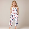 thumbnail image 2 of Zanarzt Rompers for Toddler Girl Toddler 4th of July Outfit American Flag Overall Girl Fourth of July Jumpsuit Summer Clothes Sky Blue,7-8 Years, 2 of 5