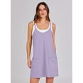 thumbnail image 5 of ANRABESS Athletic Dress for Women Tennis Dress with Shorts Summer Active Workout Romper Dress Sleeveless Spaghetti Strap Mini Dress Casual Sundress Vacation Outfits Light Purple XL, 5 of 10