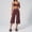 Purple, variant on PISONIC Womens Workout Sets Two Piece Spaghetti Straps Sports Bra Matching Wide Leg Capri Pants Gym Work Pilates Outfits