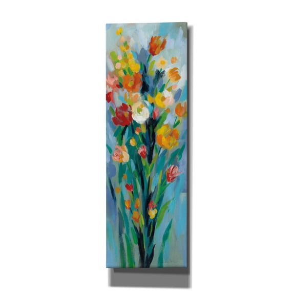 Epic Graffiti 'Tall Bright Flowers II' by Silvia Vassileva, Canvas Wall Art, 12"x36"