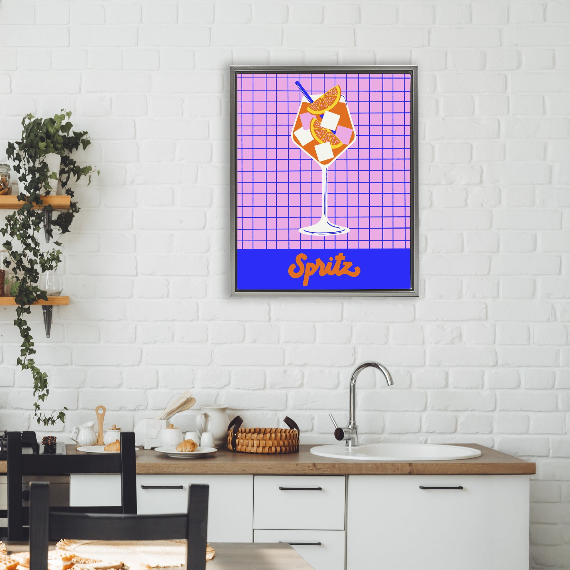 Stupell Industries Colorful Summer Spritz Drink Gray Framed Floater Canvas Wall Art, design by Indira Prieto | IndySign