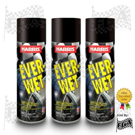 Harris Ever-Wet Aerosol Car Tire Shine Spray, Automotive Cleaners, 3 Pack