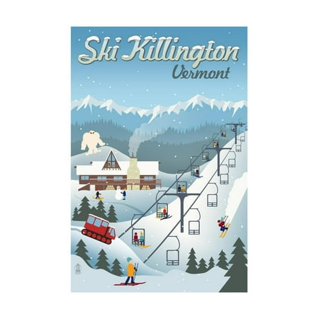Killington, Vermont - Retro Ski Resort Print Wall Art By Lantern