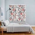 thumbnail image 5 of Curtains 84 Inches Long 2 Panels, Vintage Red Black Grommets Window Treatment Curtain, Country Watercolor Flower Leaf Plant Thermal Curtains Drapes for Living Room/Bathroom, 5 of 9