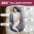 thumbnail image 4 of PILLANI Pregnancy Pillows for Sleeping - V C U Shaped 57inch Full Body Pillow with Removable Washable Cover, Cooling Maternity Pillow for Pregnant Women, Support for Back Belly Legs Hip, 4 of 10
