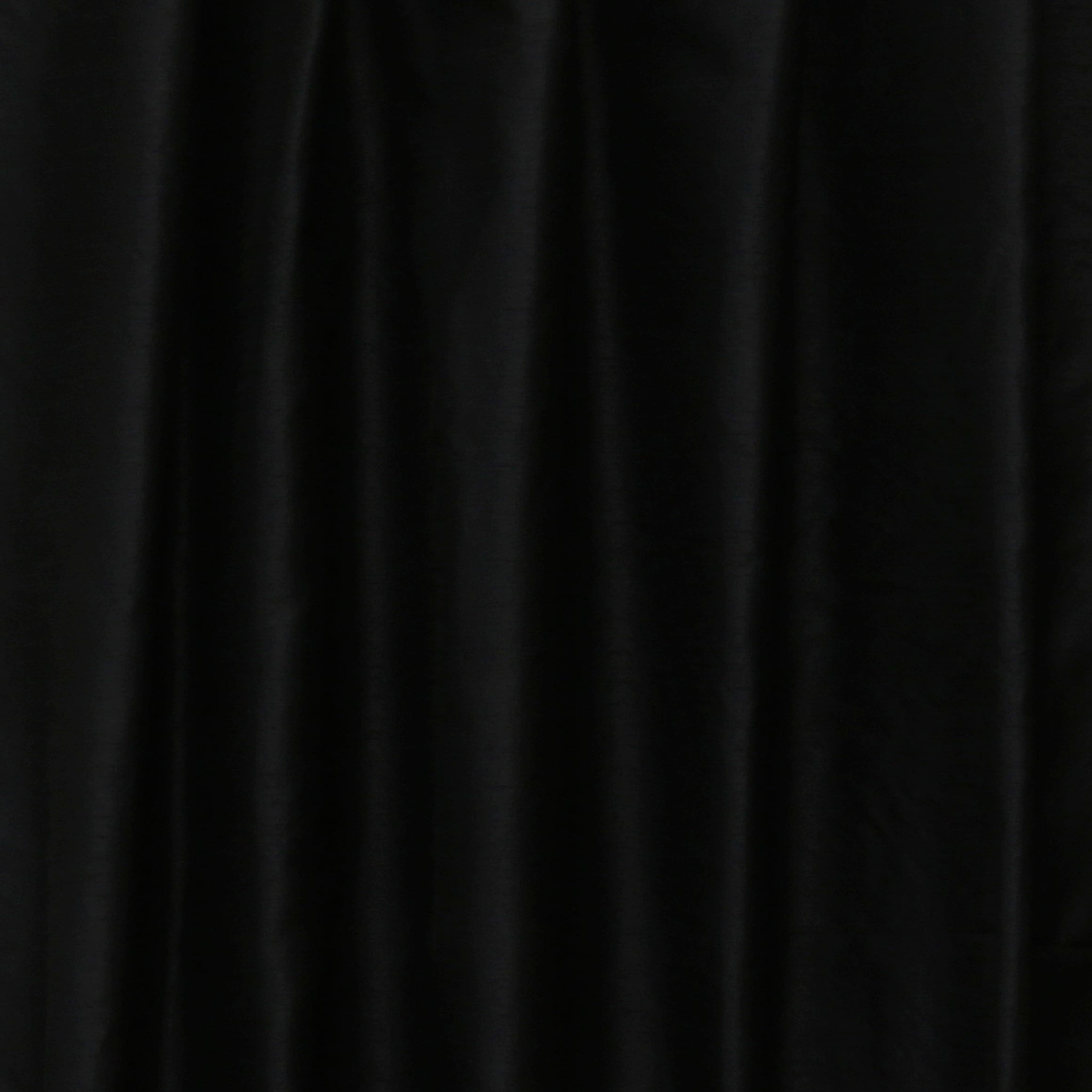 Fabric Mart Direct Black Faux Silk Fabric By The Yard, 42 inches or 107 cm width, 5 Continuous Yards Black Silk Fabric, Slubbed Faux Silk, Bridal Dress Silk Fabric, Wholesale Art Silk Fabric