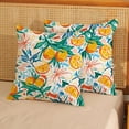 thumbnail image 2 of Summer Tropical Pillow Covers 18x18 Set of 2, Hawaiian Style Watercolor Orange Colorful Leaves Decor Outdoor Throw Pillows Fruits Plant Decorative Cushion Case for Home Couch Sofa, 2 of 6