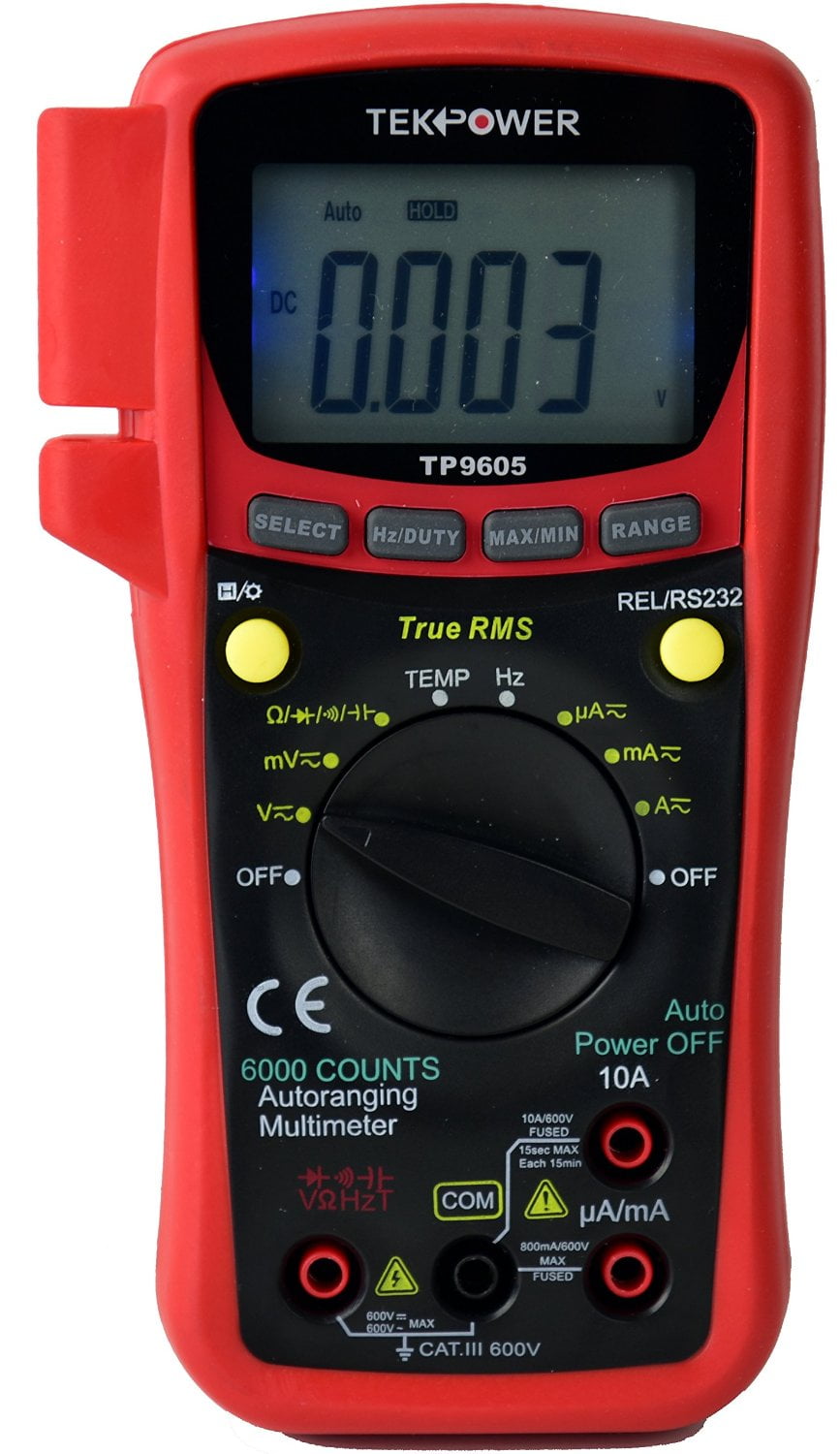 TekPower TP9605BT True RMS AC/DC Multimeter with USB PC connection and
