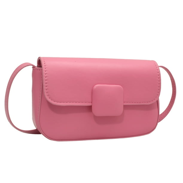 Sywqhk Bolso Bandolera De Pu De Color Caramelo A La Moda, Bolso Pequeño Para Mujer, Bolso De Hombro (Rosa) Sywqhk Para estrenar